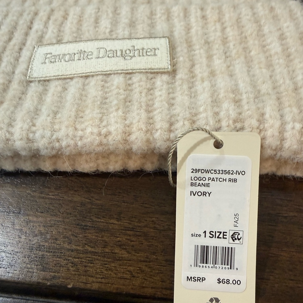 Favorite Daughter Cream Knit Woman’s Hat - Picture 2 of 3